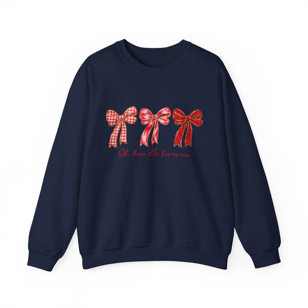 Oh, How He Loves Us | Cozy Faith Crewneck Sweatshirt