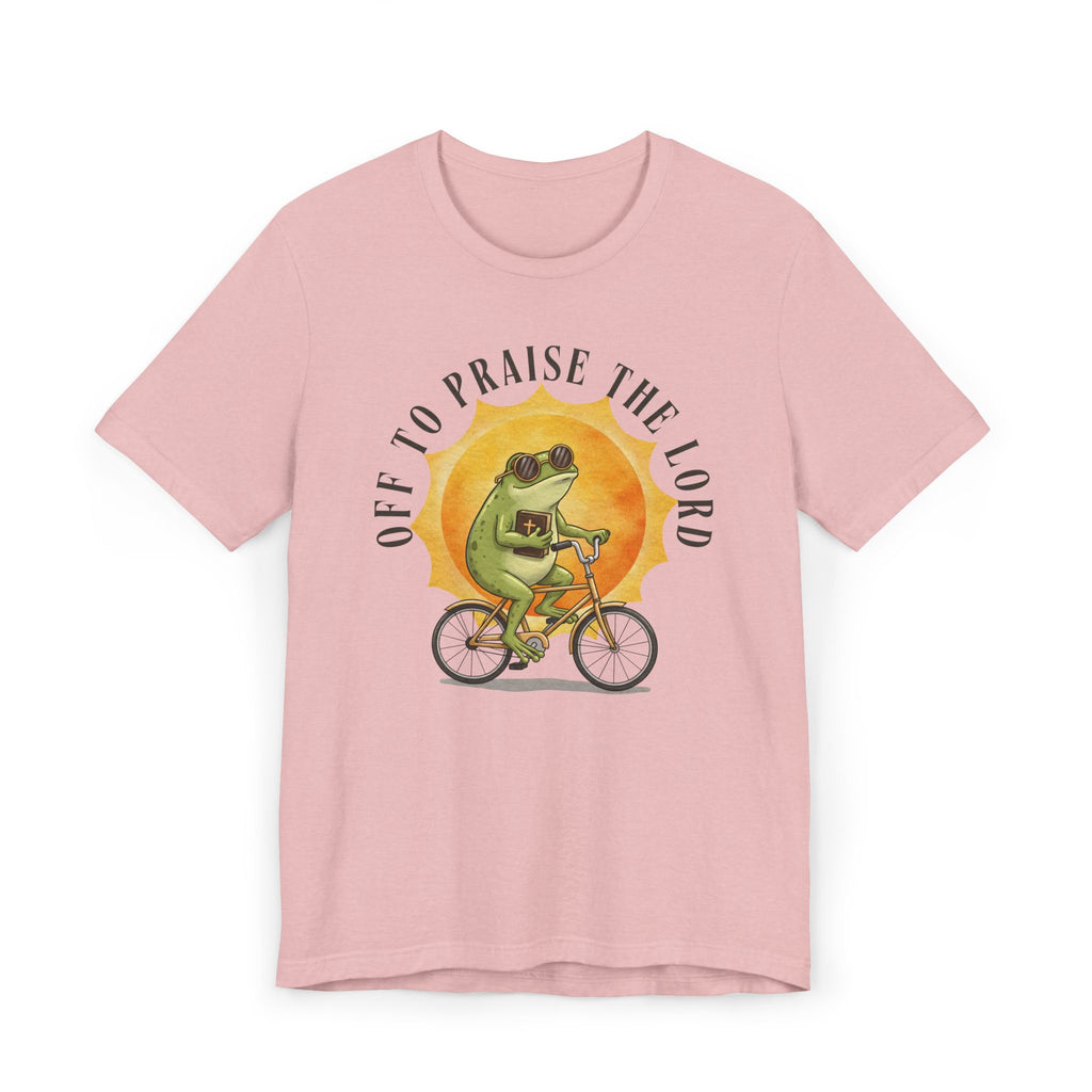Off to Praise the Lord | Ribbed crew ring-spun cotton T-Shirt