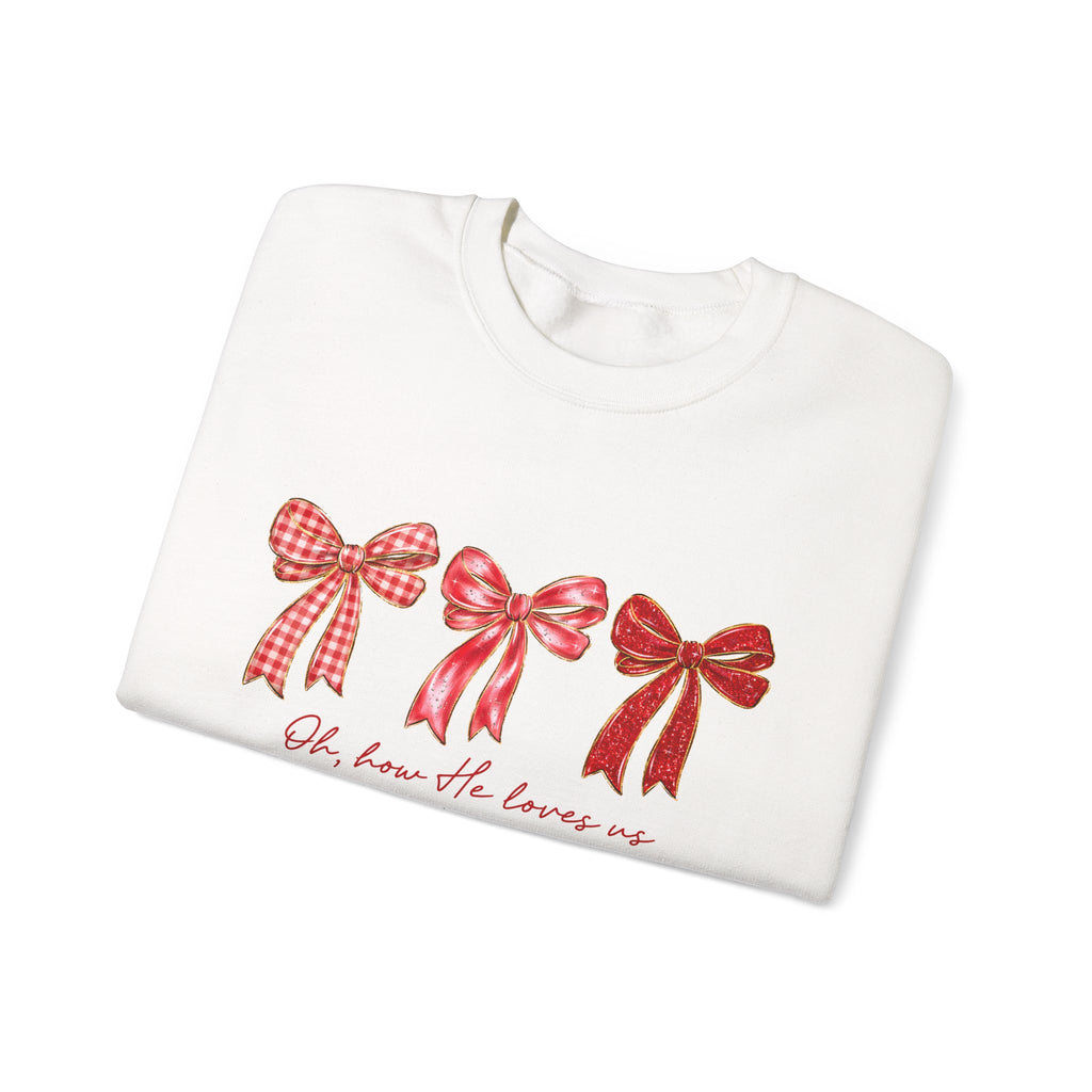 Oh, How He Loves Us | Cozy Faith Crewneck Sweatshirt