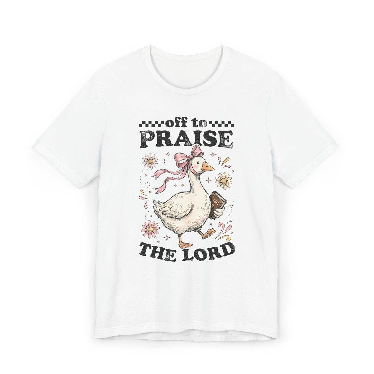 Off to Praise the Lord | Ribbed crew ring-spun cotton T-Shirt