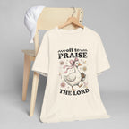 Off to Praise the Lord | Ribbed crew ring-spun cotton T-Shirt