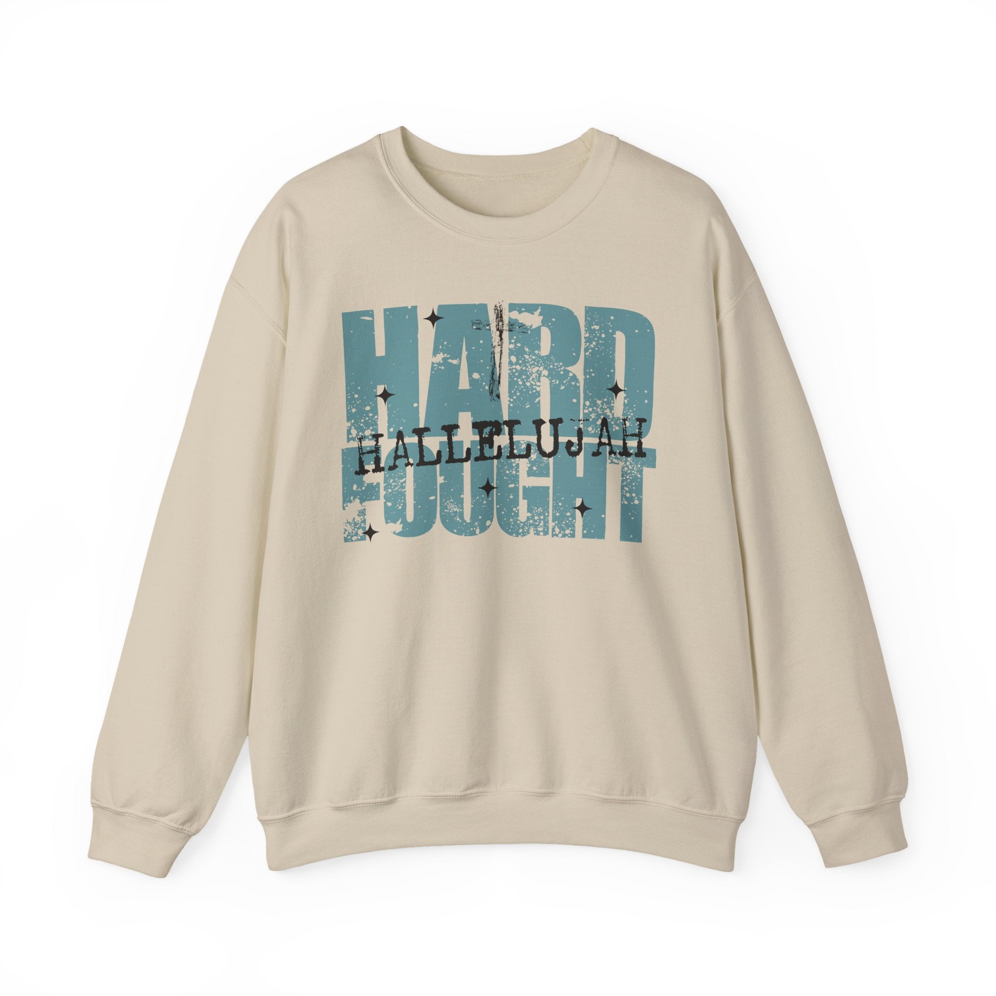Hard Fought Hallelujah | Cozy Faith Crewneck Sweatshirt