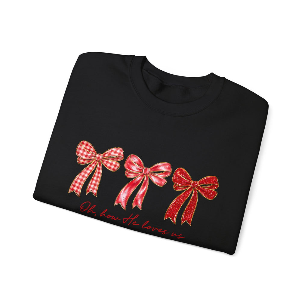 Oh, How He Loves Us | Cozy Faith Crewneck Sweatshirt