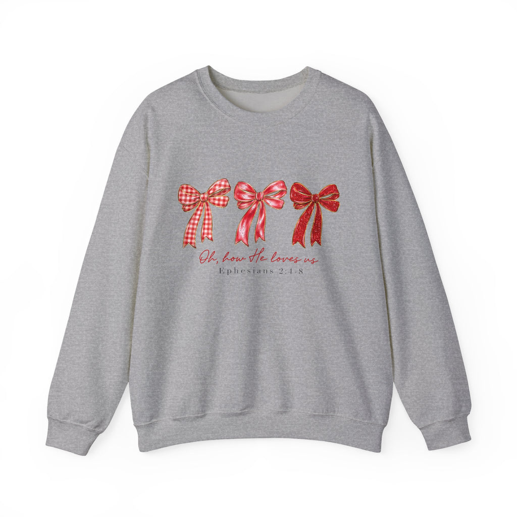 Oh, How He Loves Us | Cozy Faith Crewneck Sweatshirt