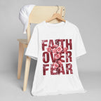 Faith Over Fear | Ribbed crew ring-spun cotton T-Shirt