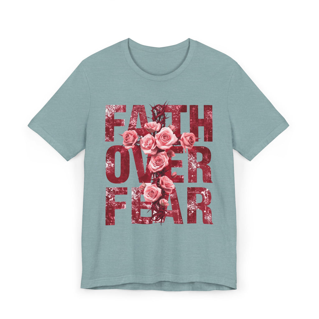 Faith Over Fear | Ribbed crew ring-spun cotton T-Shirt