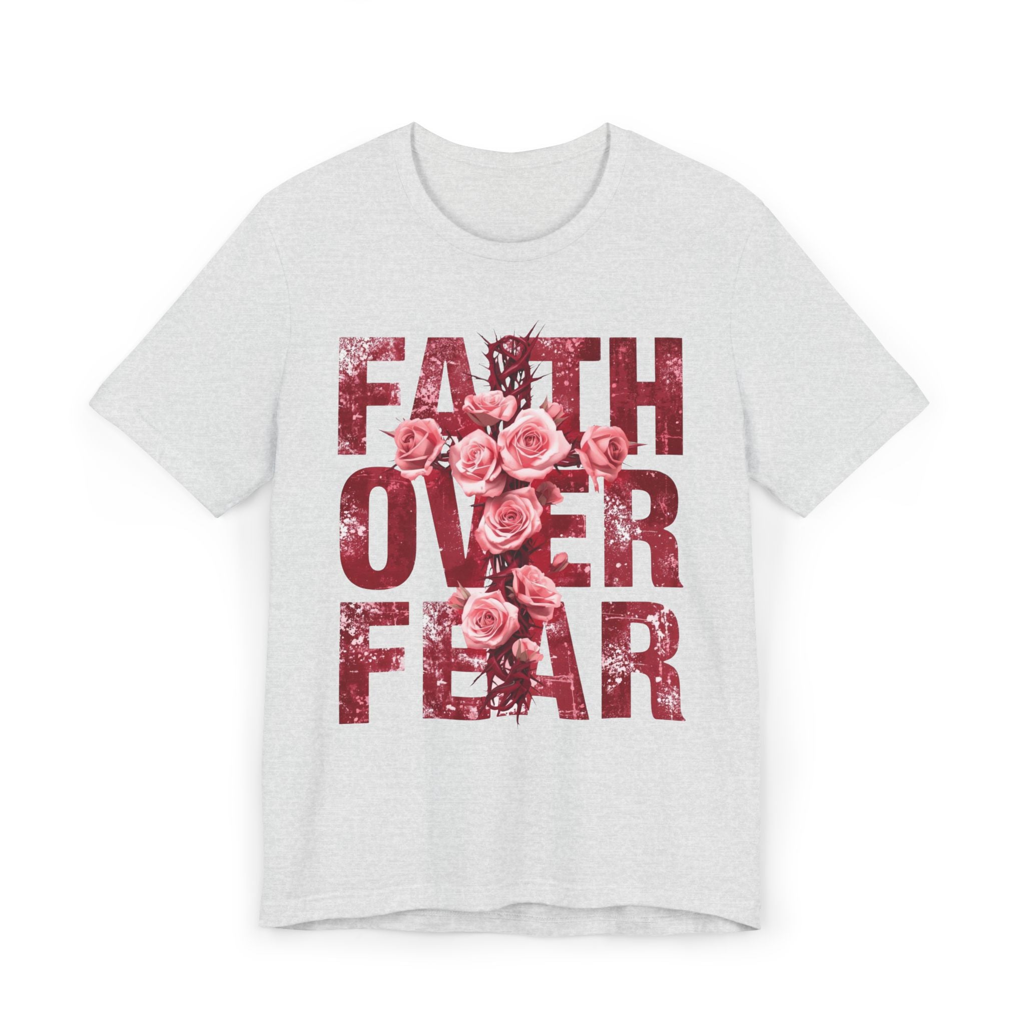 Faith Over Fear | Ribbed crew ring-spun cotton T-Shirt