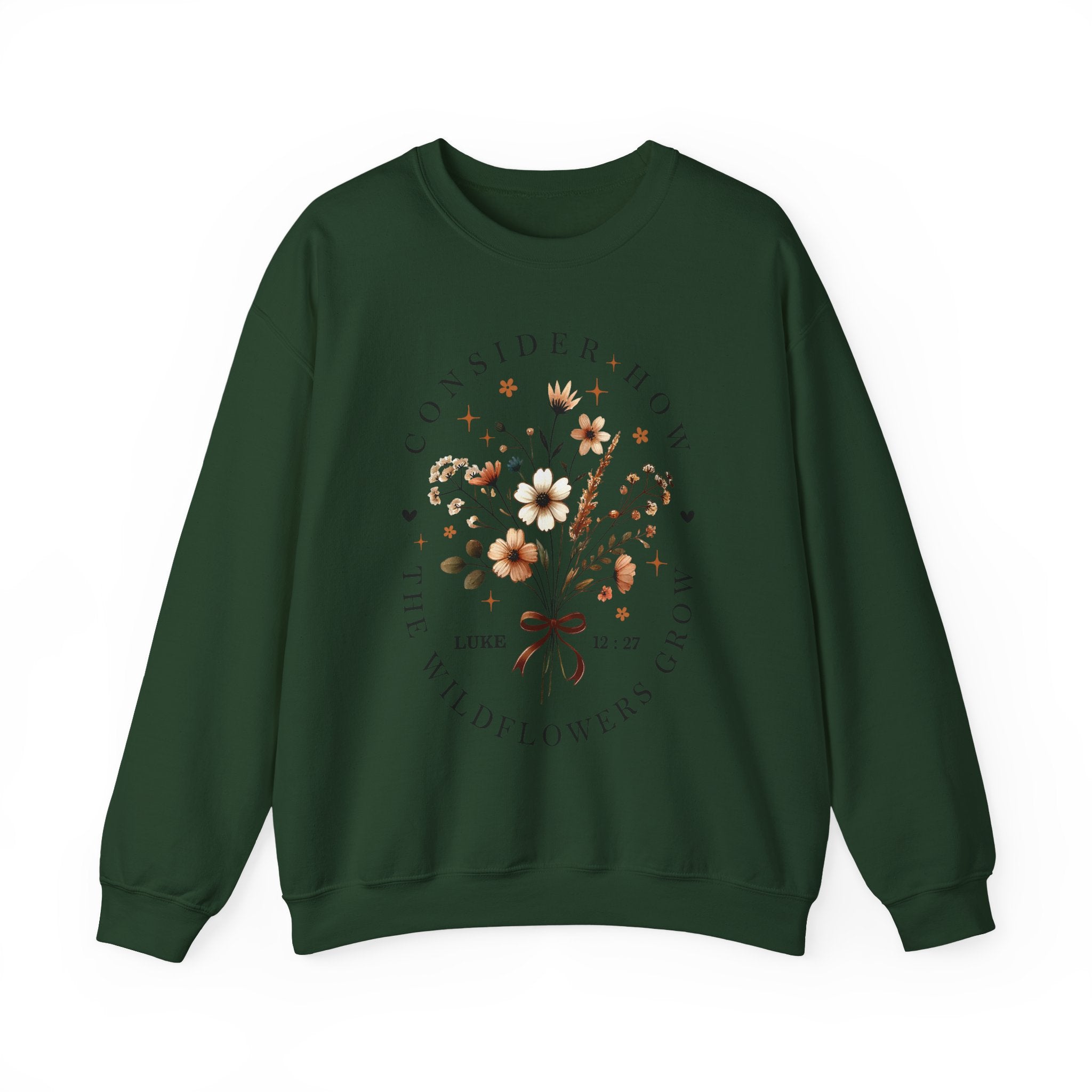 Consider How the Wildflowers Grow | Cozy Faith Crewneck Sweatshirt
