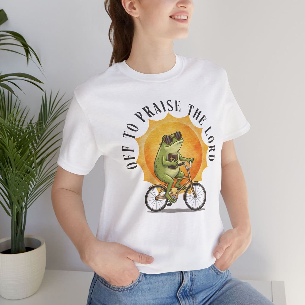 Off to Praise the Lord | Ribbed crew ring-spun cotton T-Shirt