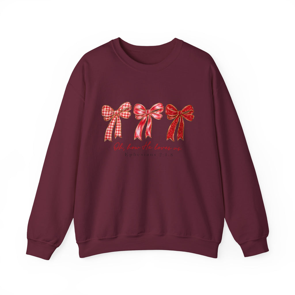 Oh, How He Loves Us | Cozy Faith Crewneck Sweatshirt