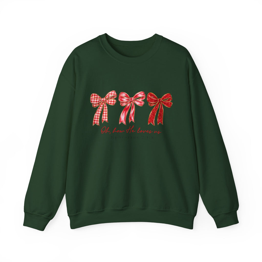 Oh, How He Loves Us | Cozy Faith Crewneck Sweatshirt
