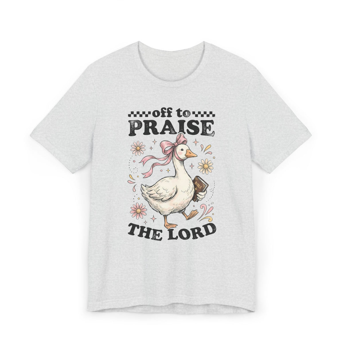 Off to Praise the Lord | Ribbed crew ring-spun cotton T-Shirt