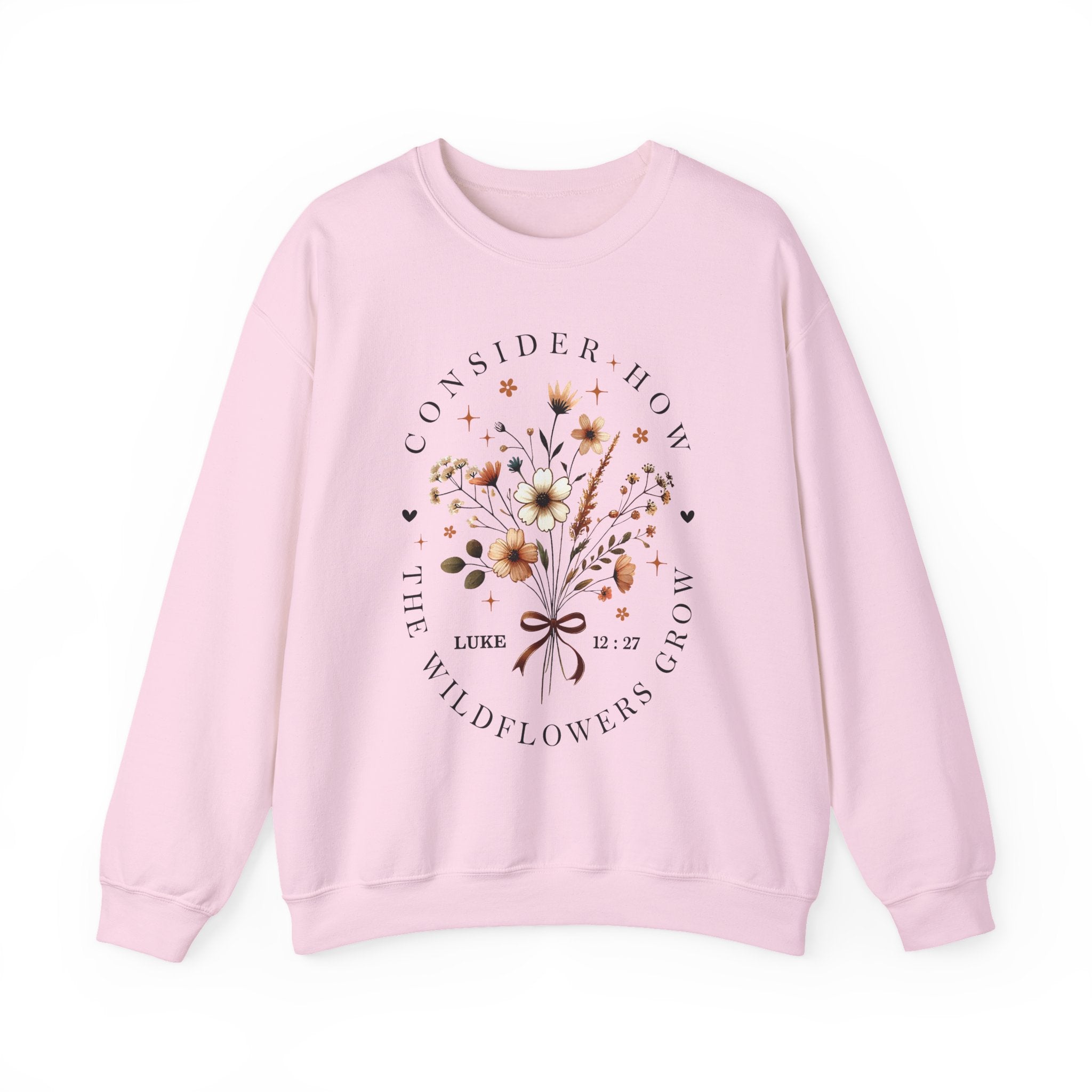 Consider How the Wildflowers Grow | Cozy Faith Crewneck Sweatshirt