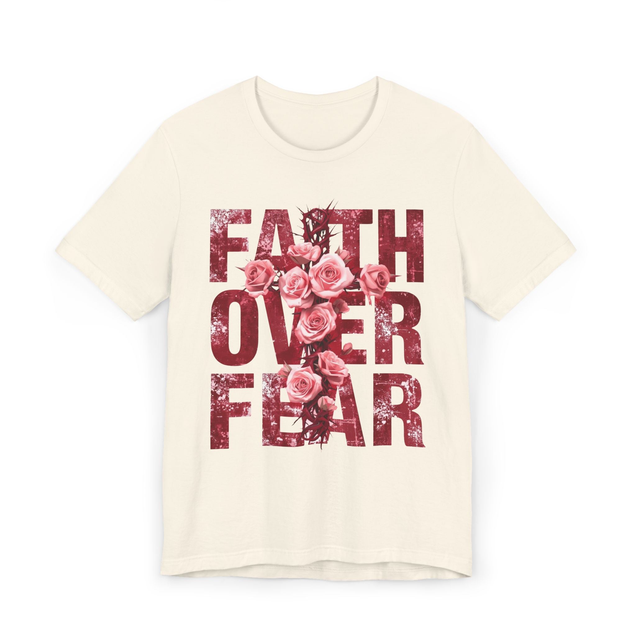 Faith Over Fear | Ribbed crew ring-spun cotton T-Shirt