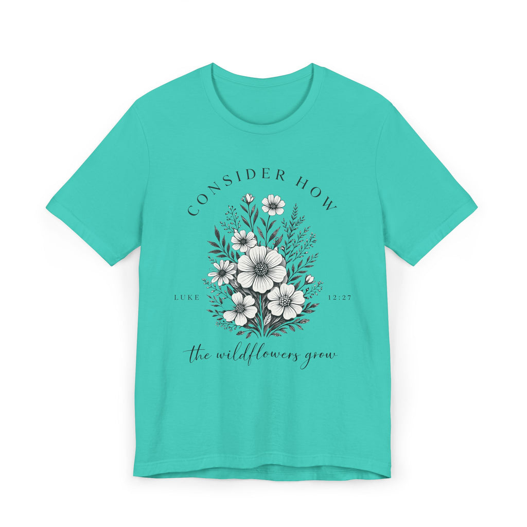 Wildflowers Grow | Ribbed crew ring-spun cotton T-Shirt