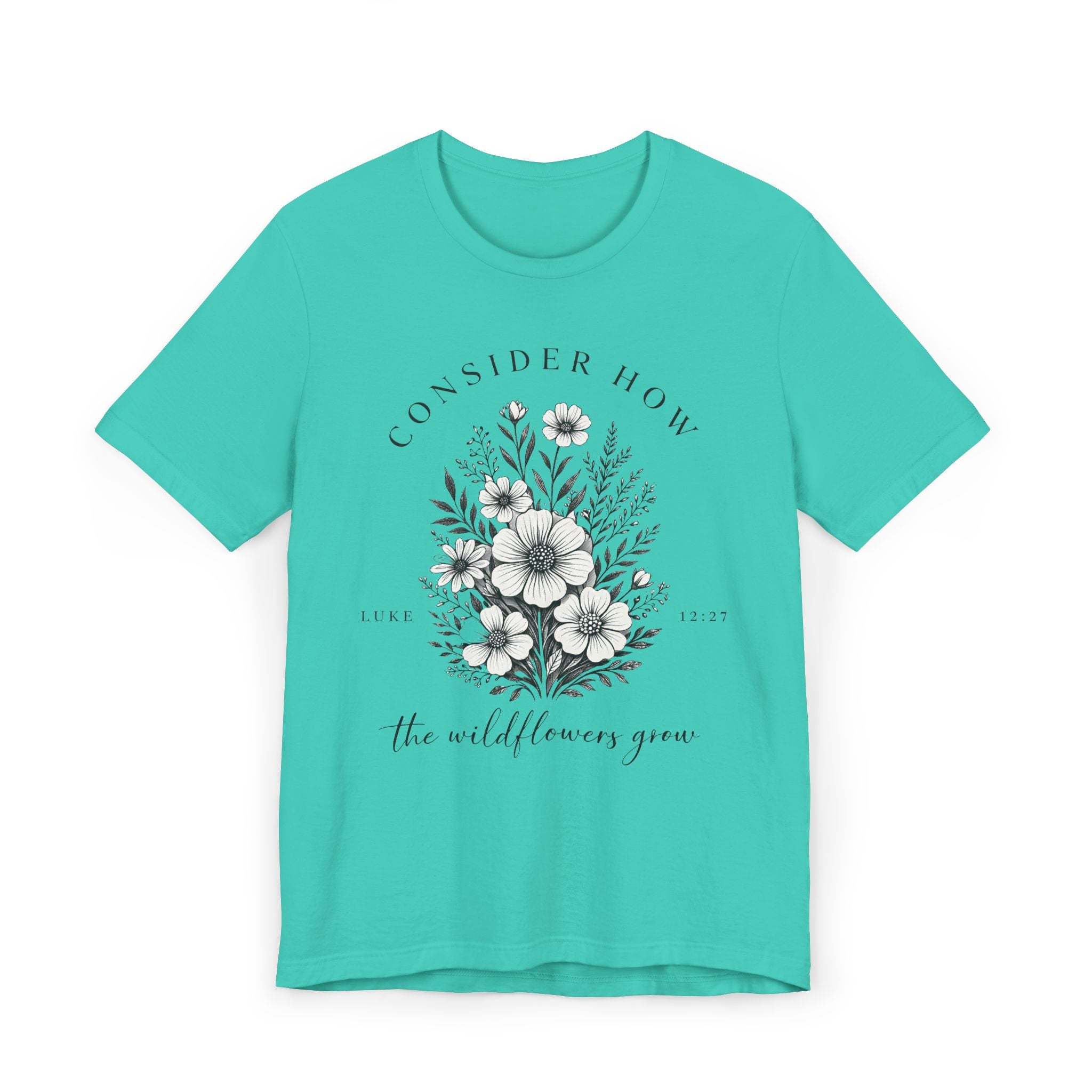 Wildflowers Grow | Ribbed crew ring-spun cotton T-Shirt