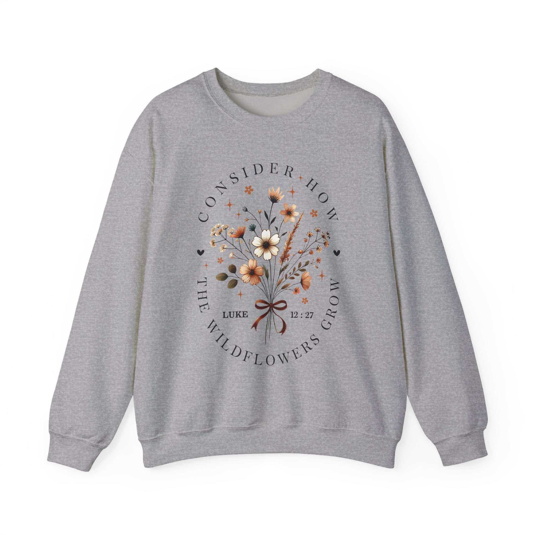 Consider How the Wildflowers Grow | Cozy Faith Crewneck Sweatshirt