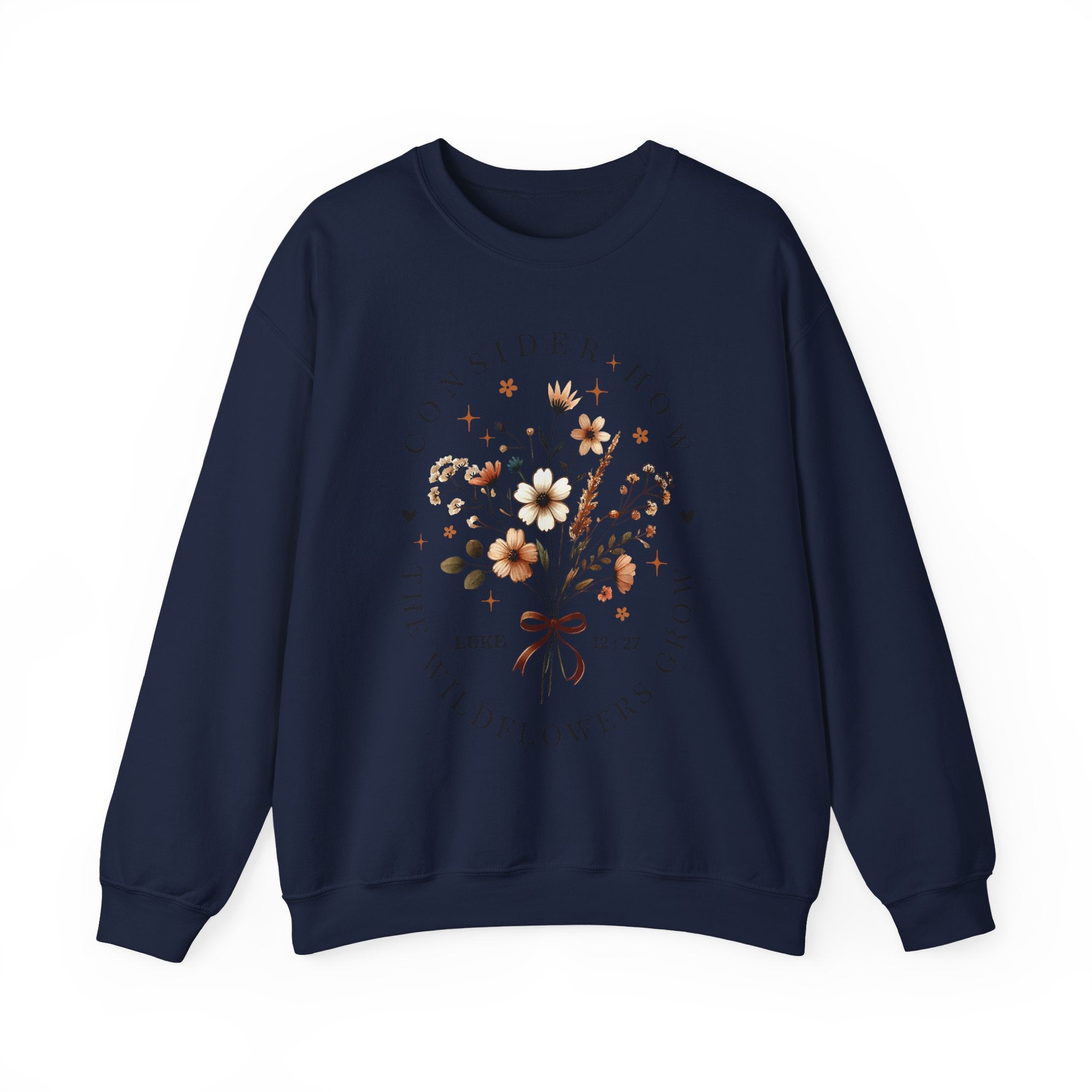 Consider How the Wildflowers Grow | Cozy Faith Crewneck Sweatshirt