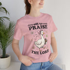 Off to Praise the Lord | Ribbed crew ring-spun cotton T-Shirt