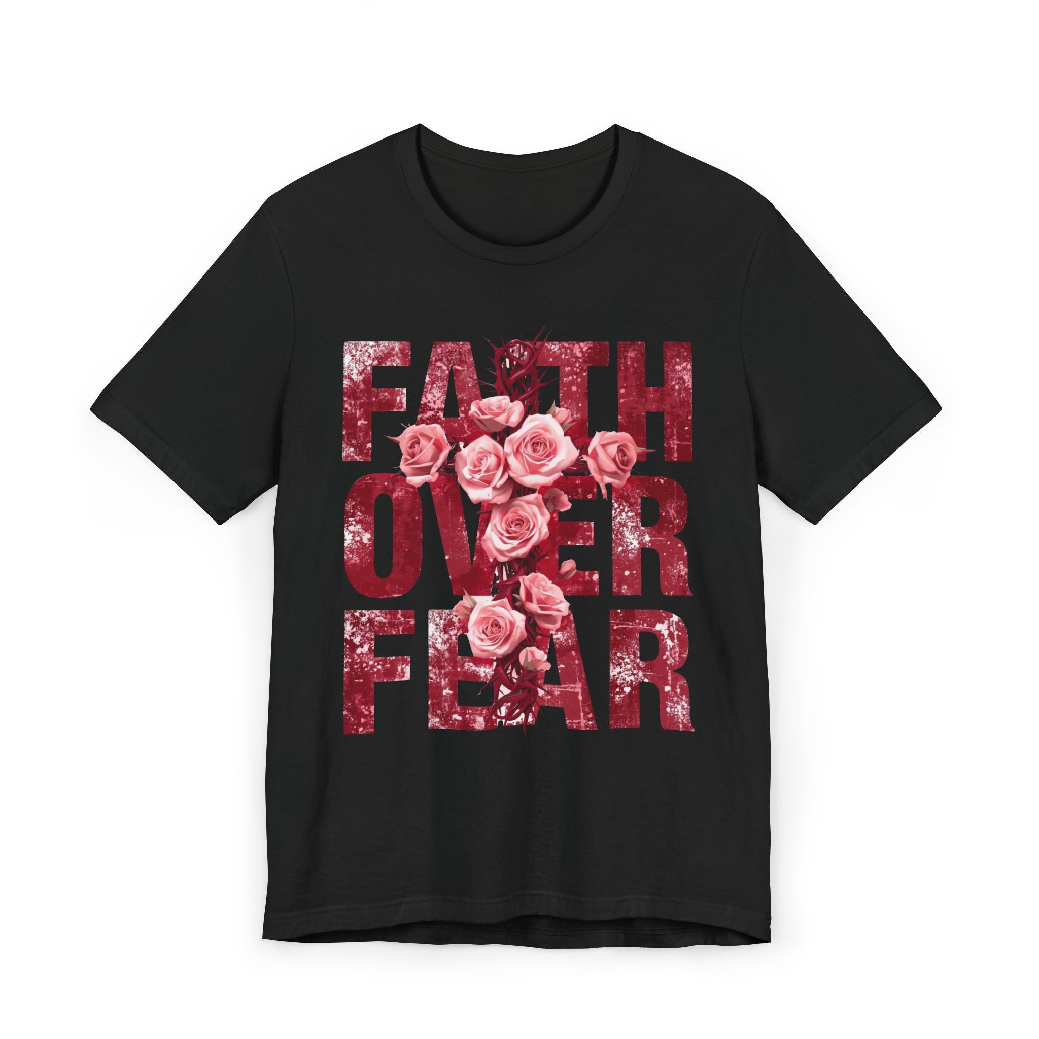 Faith Over Fear | Ribbed crew ring-spun cotton T-Shirt