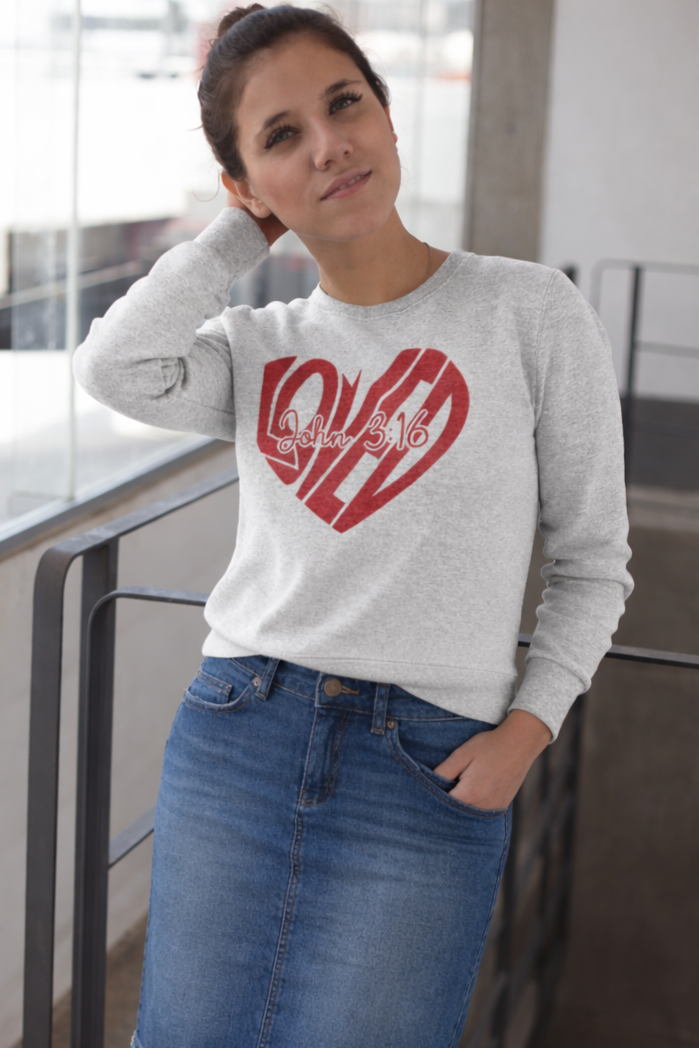 Loved Heart | Cozy Faith Crewneck Sweatshirt