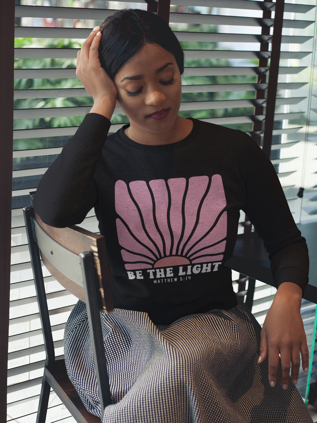 Be the Light Pink | Cozy Faith Crewneck Sweatshirt