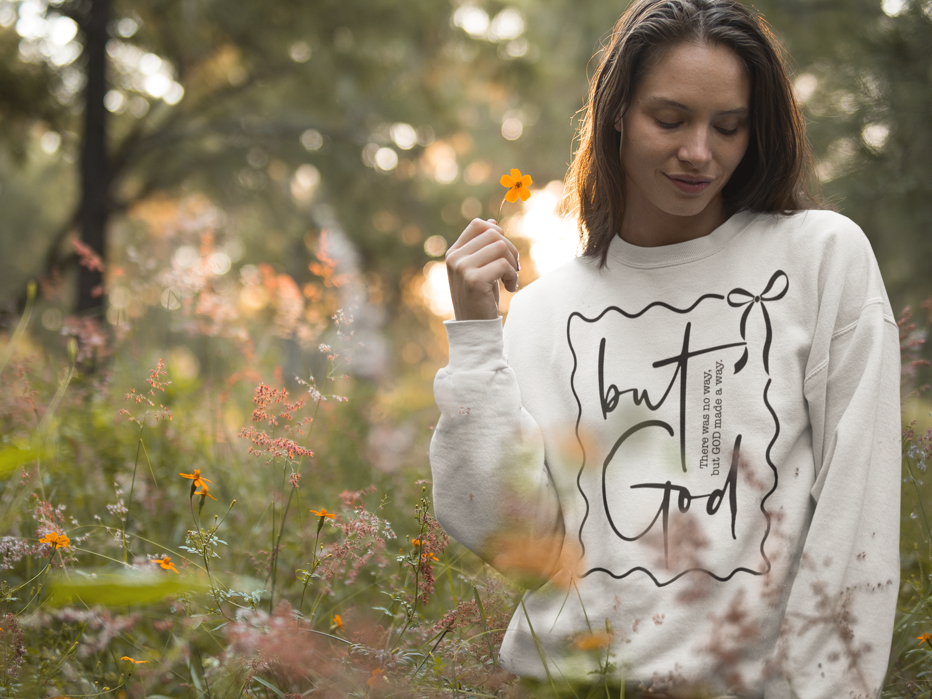 But, God | Cozy Faith Crewneck Sweatshirt