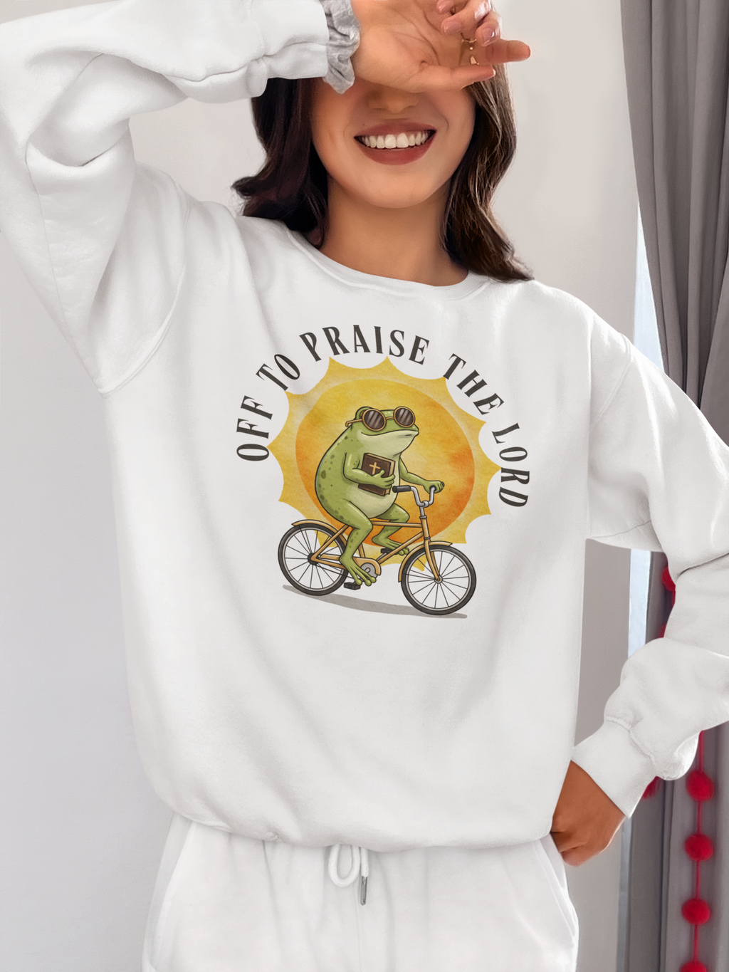 Off to Praise the Lord | Cozy Faith Crewneck Sweatshirt