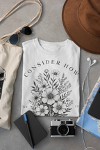 Wildflowers Grow | Ribbed crew ring-spun cotton T-Shirt