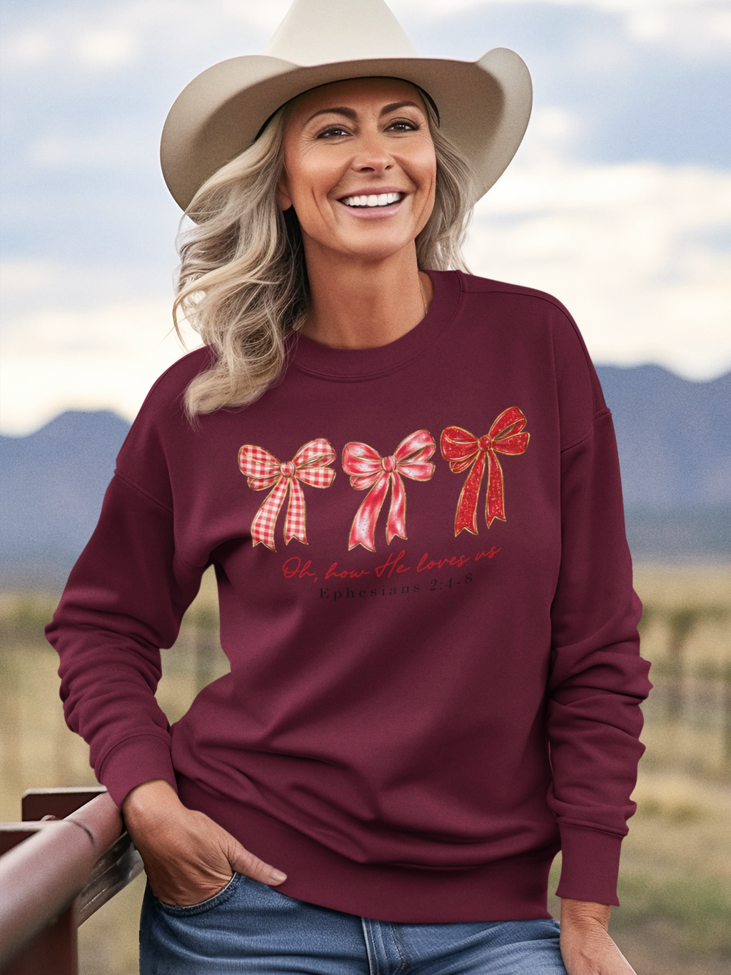 Oh, How He Loves Us | Cozy Faith Crewneck Sweatshirt