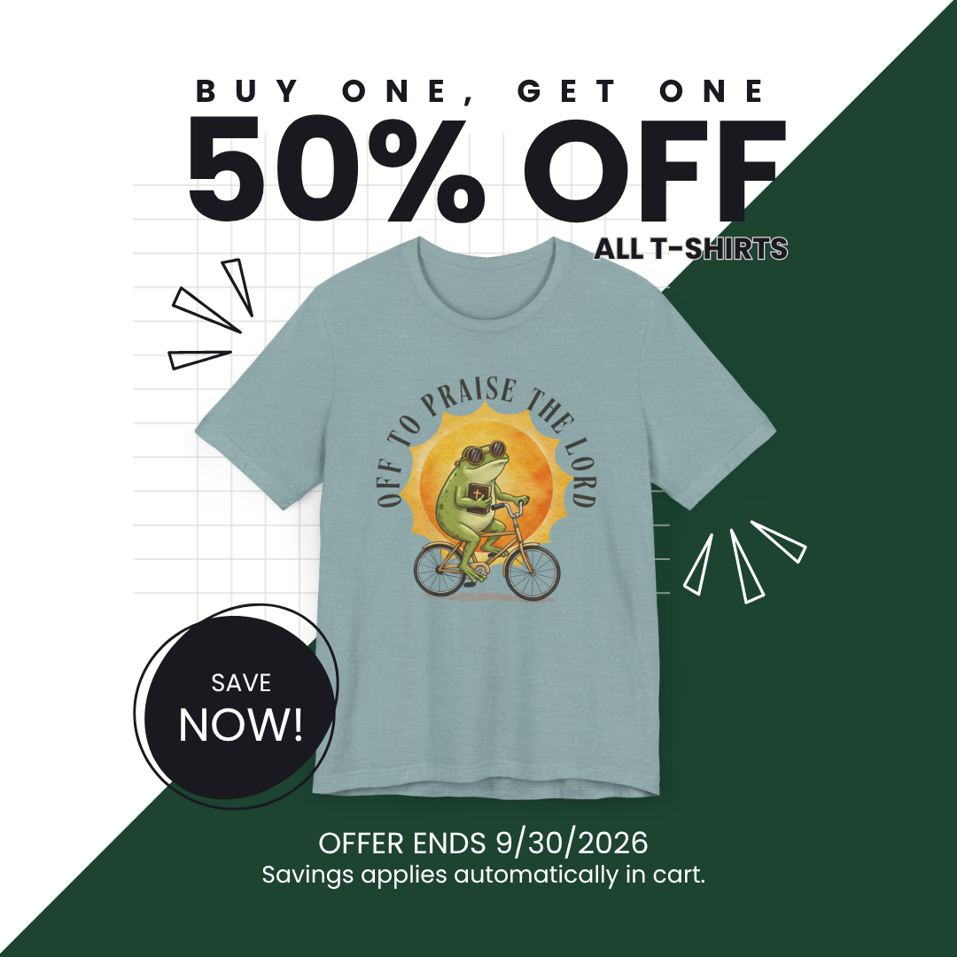 Off to Praise the Lord | Ribbed crew ring-spun cotton T-Shirt