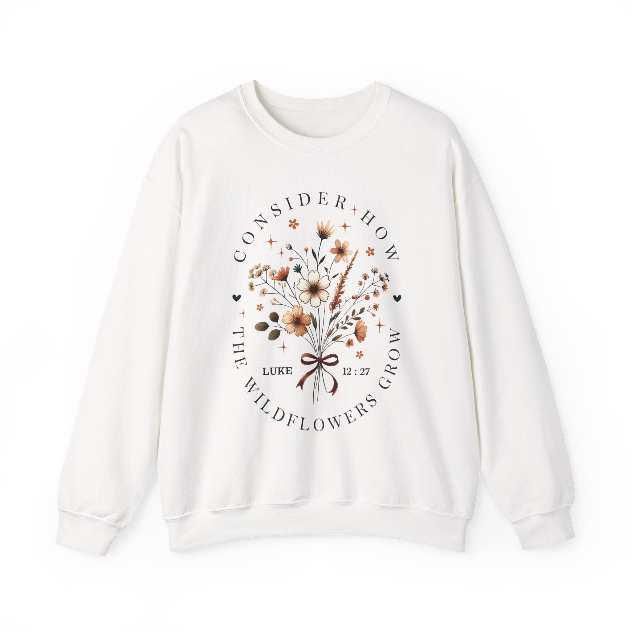 Consider How the Wildflowers Grow | Cozy Faith Crewneck Sweatshirt