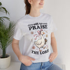 Off to Praise the Lord | Ribbed crew ring-spun cotton T-Shirt
