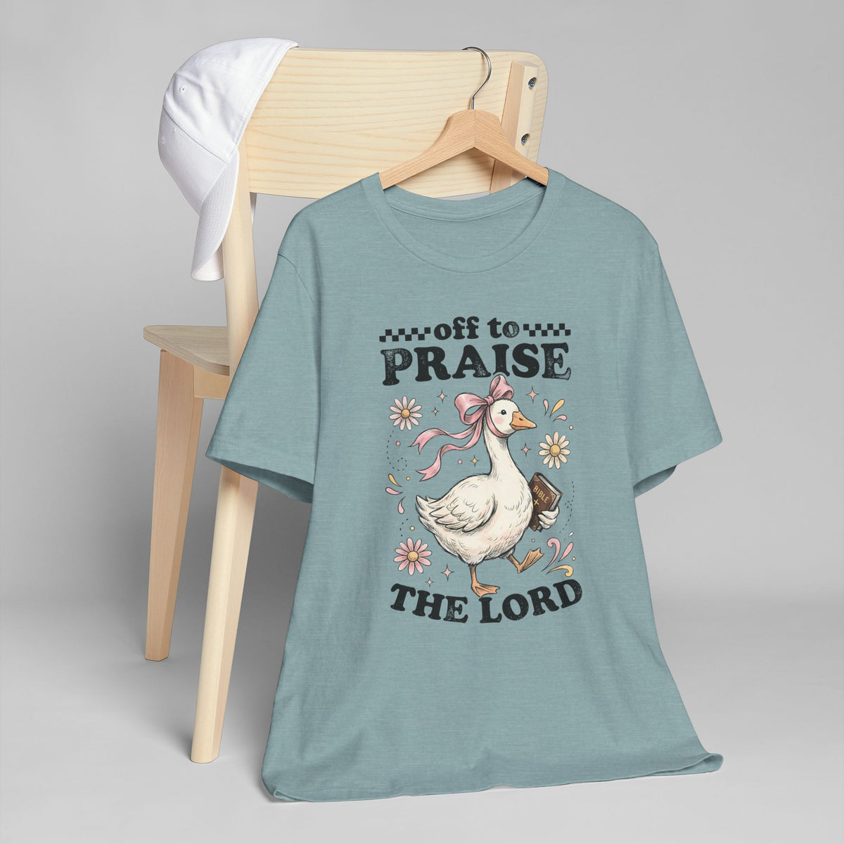 Off to Praise the Lord | Ribbed crew ring-spun cotton T-Shirt