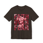 Faith Over Fear | Ribbed crew ring-spun cotton T-Shirt