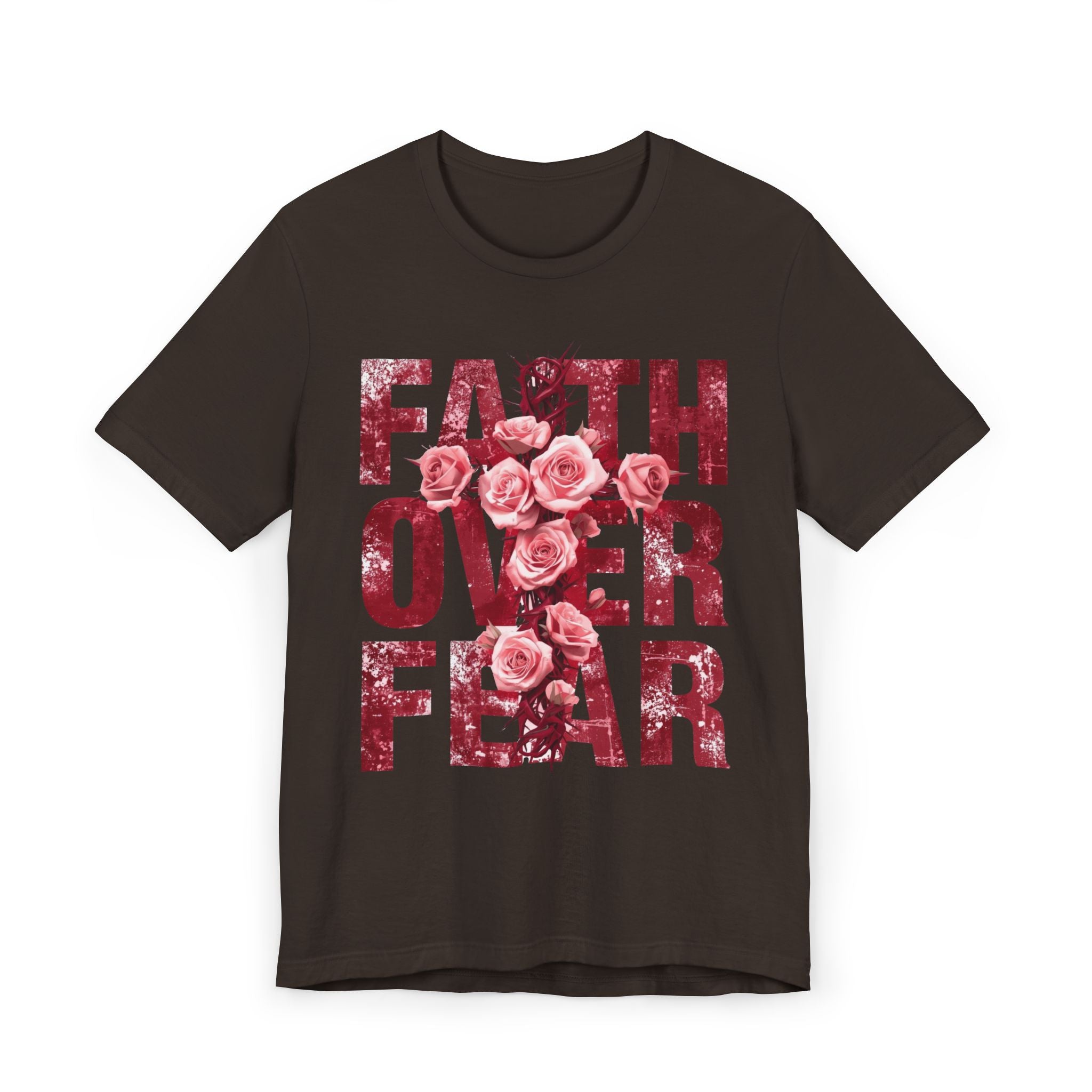 Faith Over Fear | Ribbed crew ring-spun cotton T-Shirt
