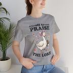 Off to Praise the Lord | Ribbed crew ring-spun cotton T-Shirt