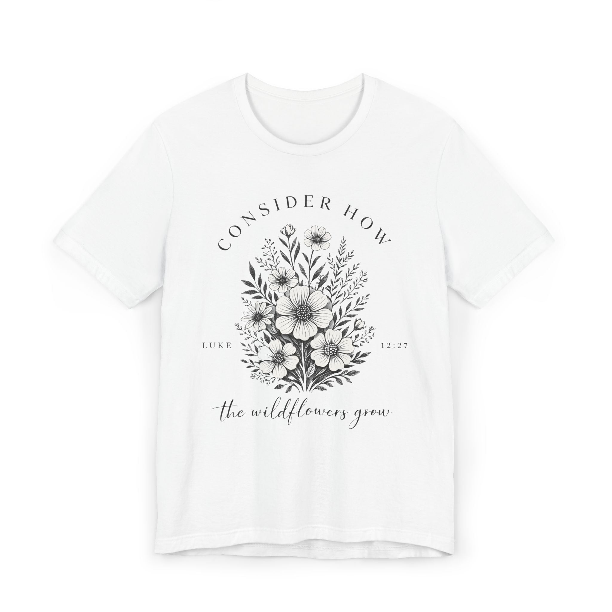 Wildflowers Grow | Ribbed crew ring-spun cotton T-Shirt