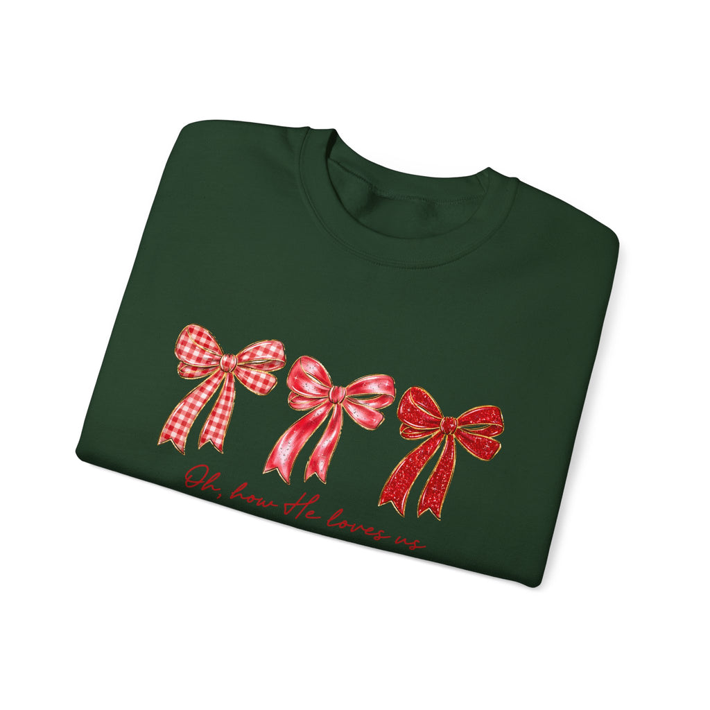 Oh, How He Loves Us | Cozy Faith Crewneck Sweatshirt