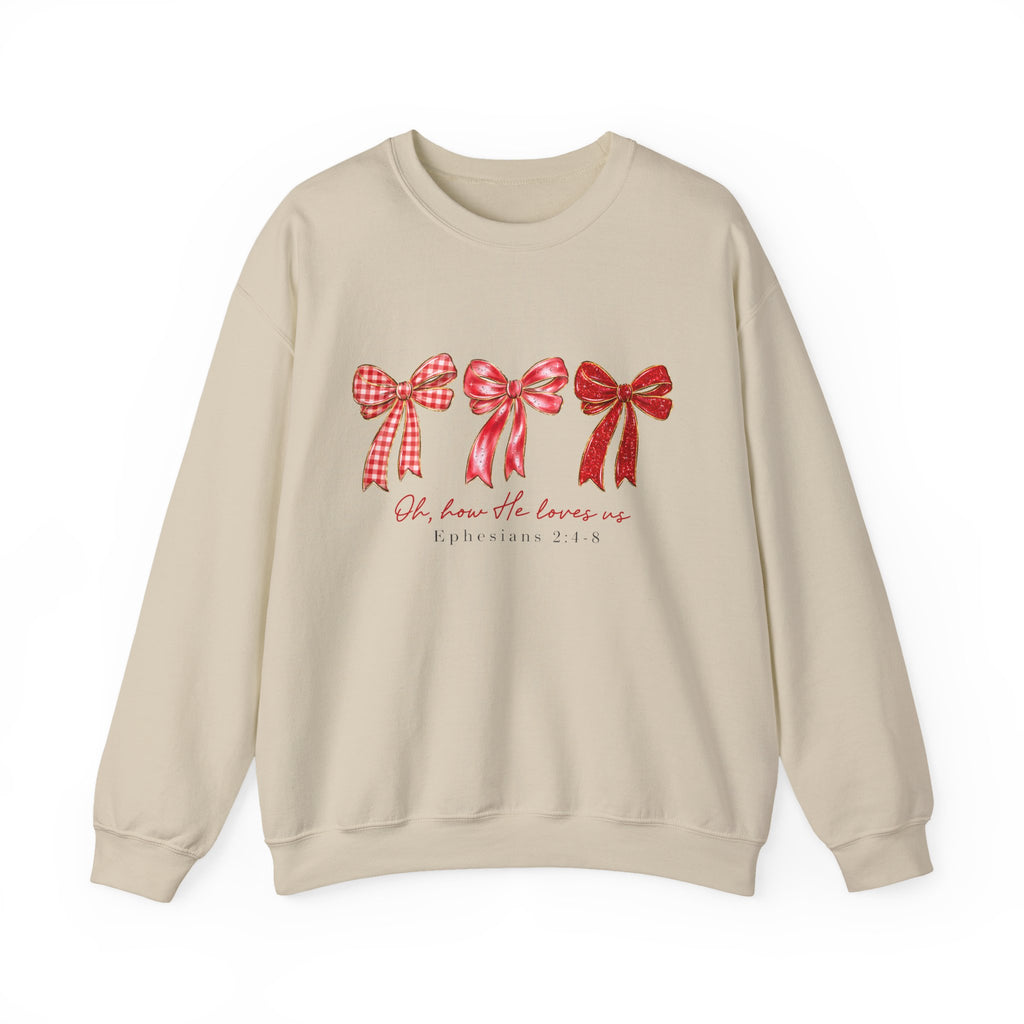 Oh, How He Loves Us | Cozy Faith Crewneck Sweatshirt