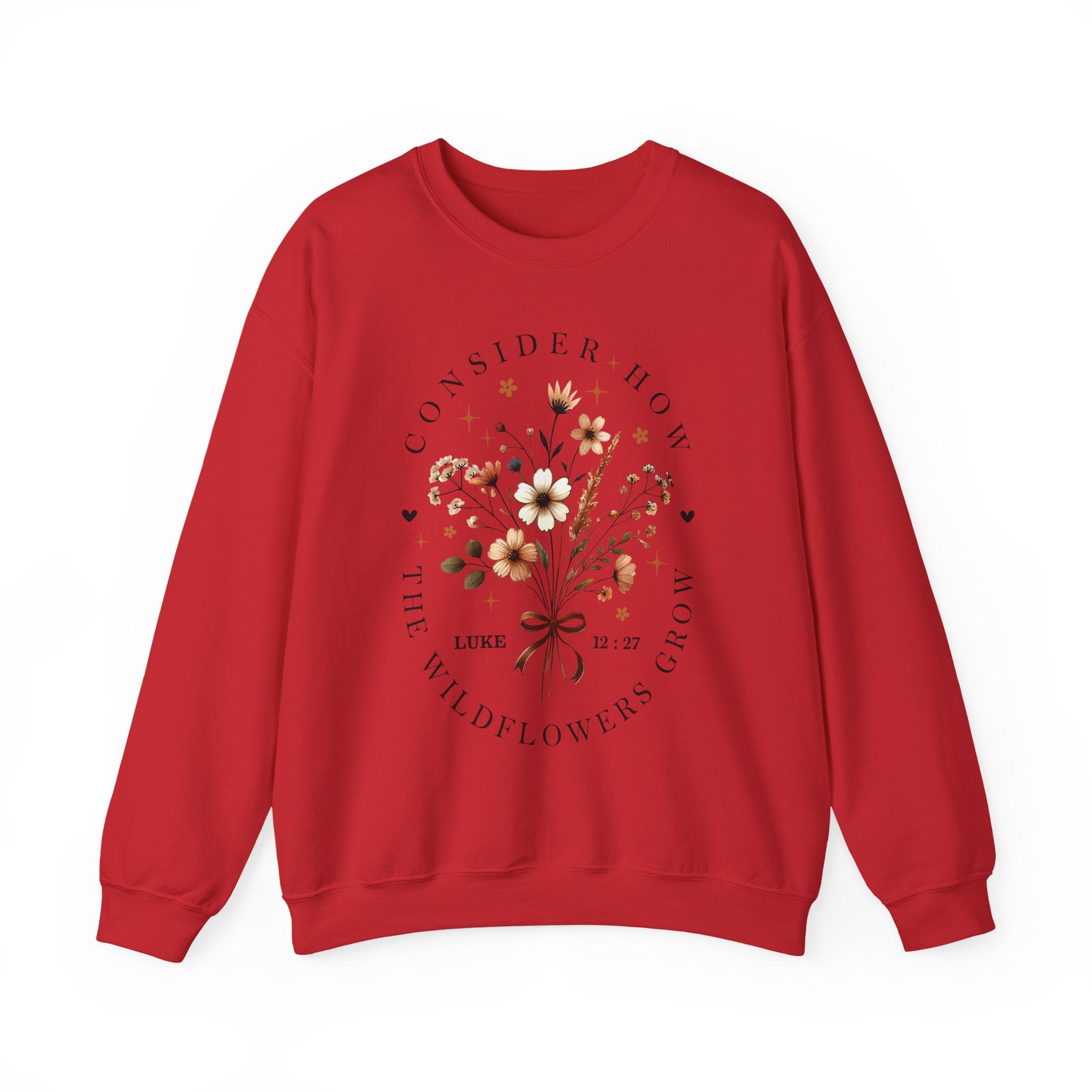 Consider How the Wildflowers Grow | Cozy Faith Crewneck Sweatshirt