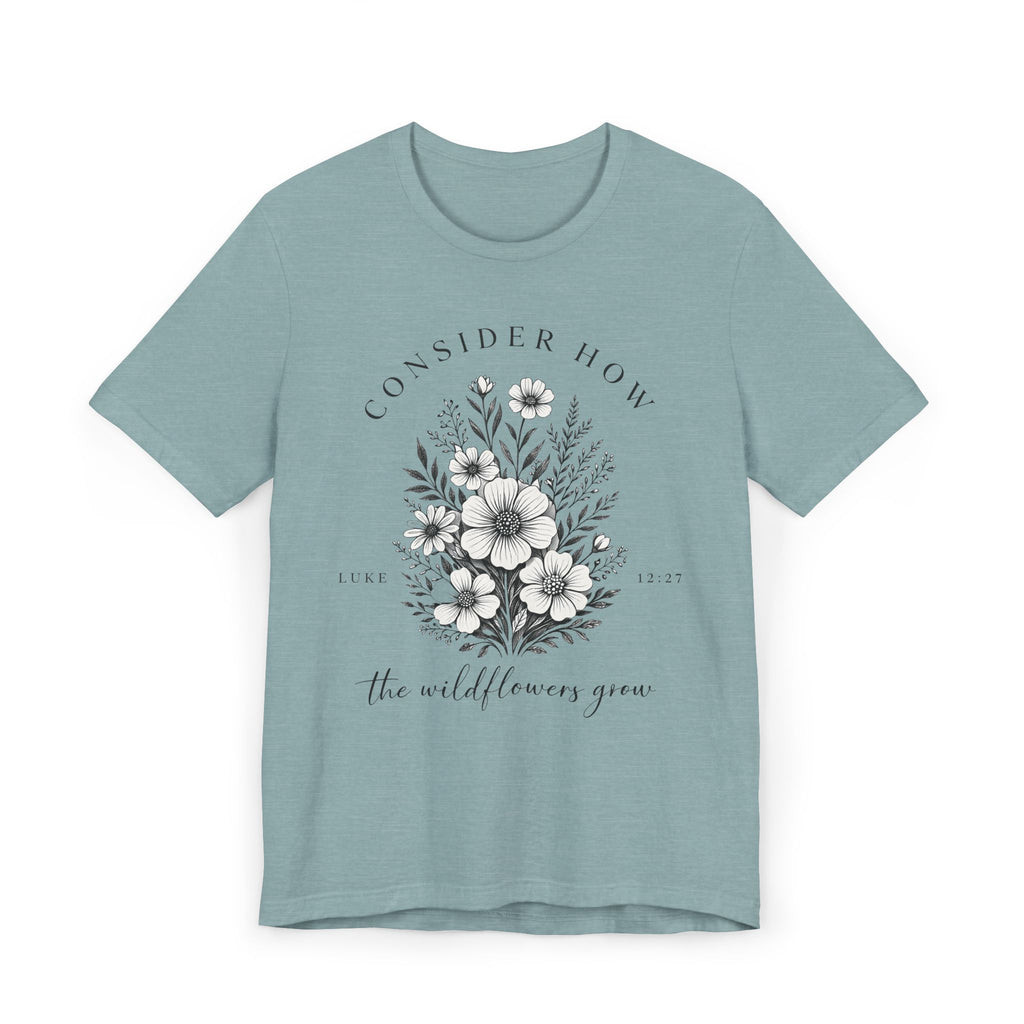 Wildflowers Grow | Ribbed crew ring-spun cotton T-Shirt