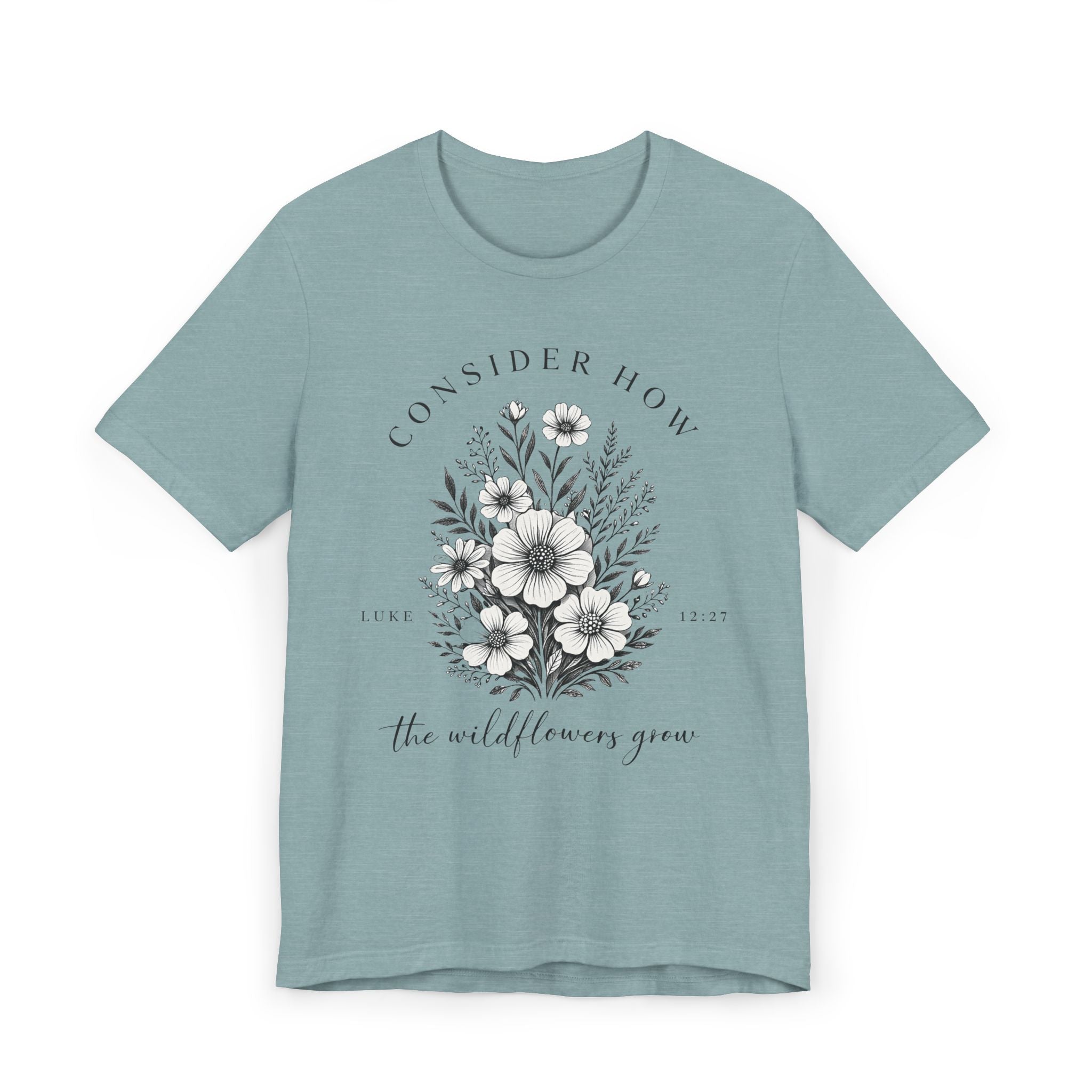 Wildflowers Grow | Ribbed crew ring-spun cotton T-Shirt
