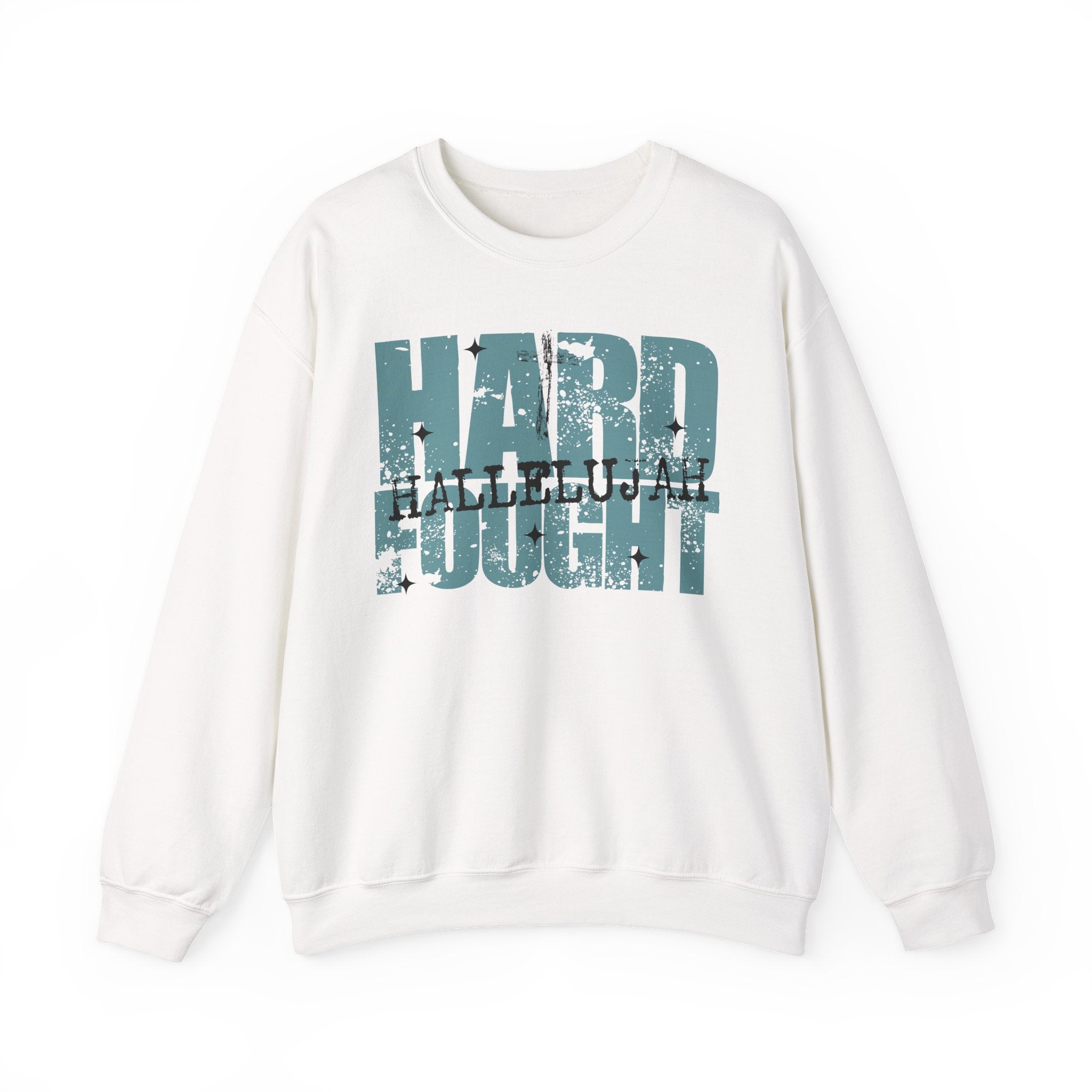 Hard Fought Hallelujah | Cozy Faith Crewneck Sweatshirt