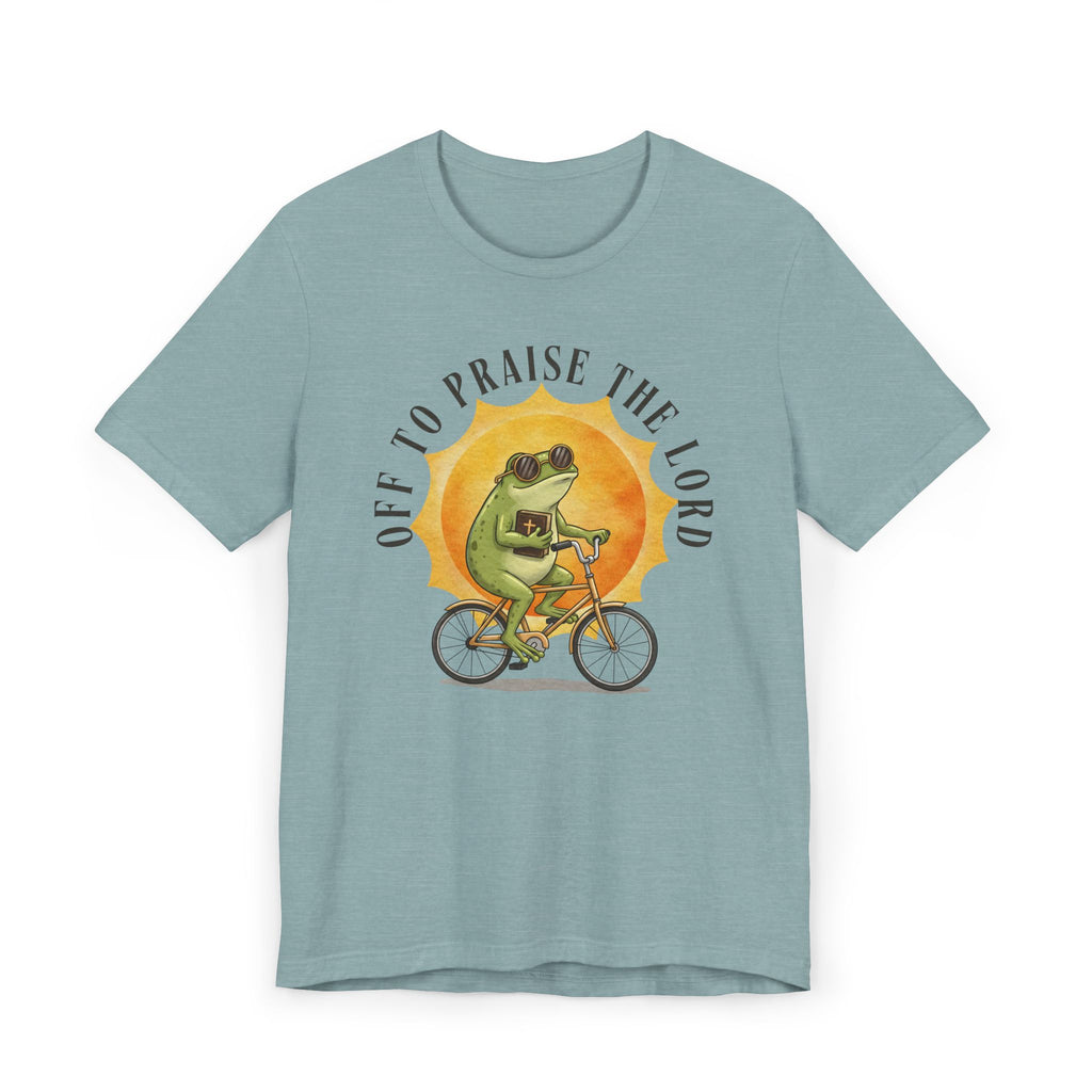Off to Praise the Lord | Ribbed crew ring-spun cotton T-Shirt