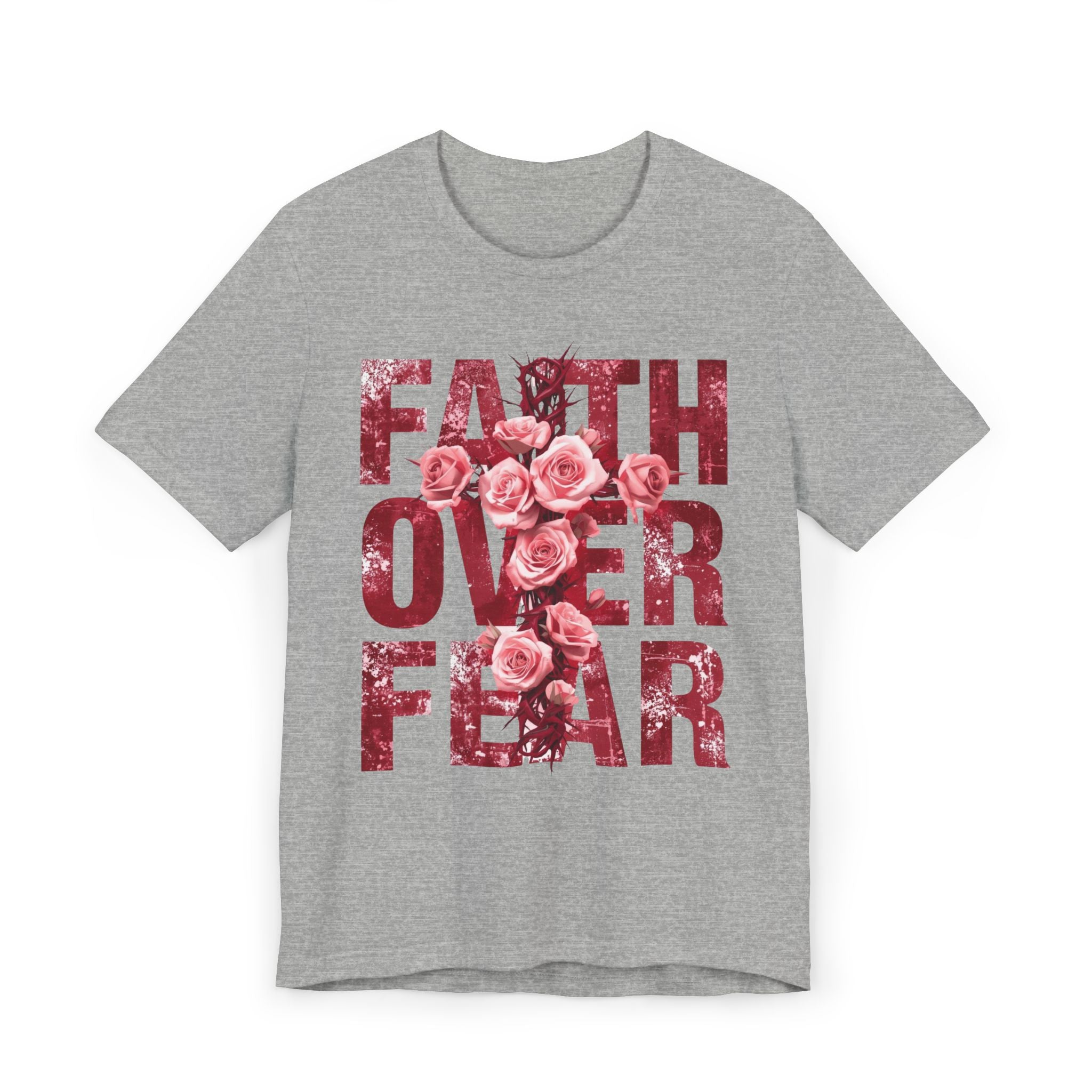 Faith Over Fear | Ribbed crew ring-spun cotton T-Shirt