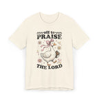 Off to Praise the Lord | Ribbed crew ring-spun cotton T-Shirt