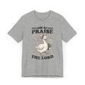 Off to Praise the Lord | Ribbed crew ring-spun cotton T-Shirt