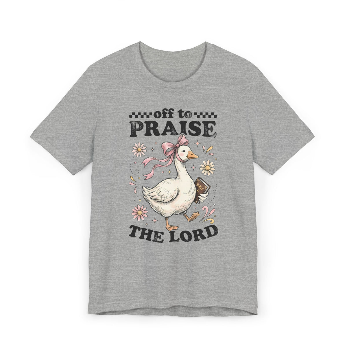 Off to Praise the Lord | Ribbed crew ring-spun cotton T-Shirt