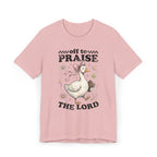 Off to Praise the Lord | Ribbed crew ring-spun cotton T-Shirt